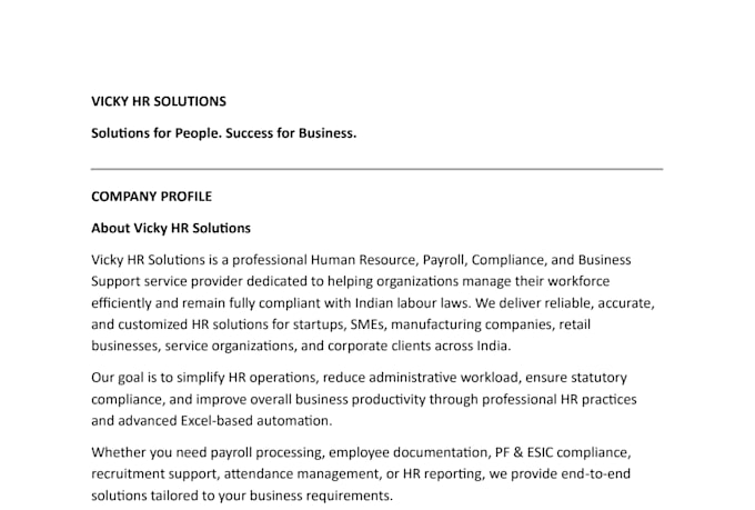 do payroll processing, pf, esic, pt statutory compliance